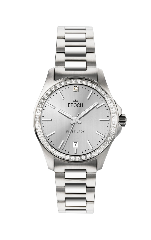 First Lady Full Diamond Brushed Silver